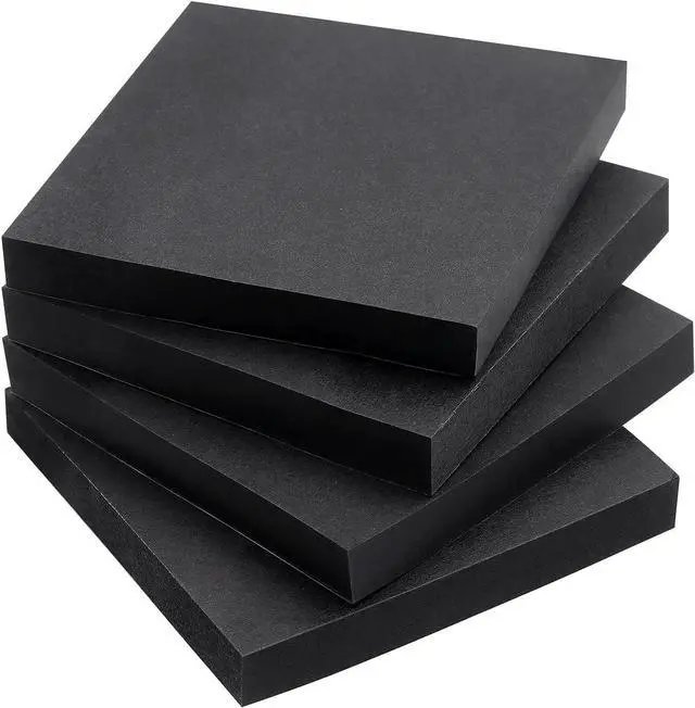 Main image of Sticky Notes 3x3 inch, Self-Adhesive, 4 Pads, 90 Sheets/Pad (Black) | Strong Self-Stick Adhesive, Sticks Securely and Peels Cleanly