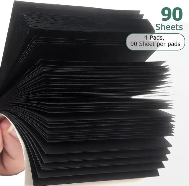 Alt view image 4 of 7 - Sticky Notes 3x3 inch, Self-Adhesive, 4 Pads, 90 Sheets/Pad (Black) | Strong Self-Stick Adhesive, Sticks Securely and Peels Cleanly