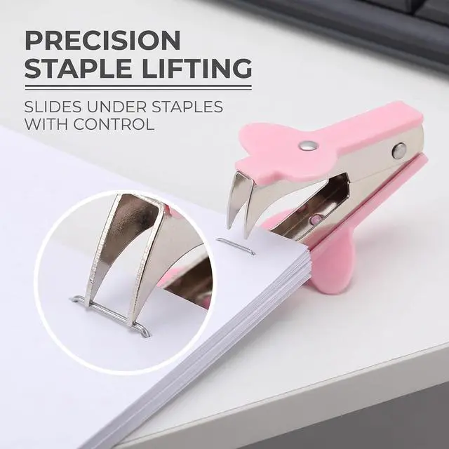 Alt view image 6 of 7 - 3Pcs Pink Staple Removers - Modern Plastic Staple Pullers with Non-Slip Handles | Easy-Grip Stapler Removal Tools for Students, Teachers | Perfect for Home, School & Office Use