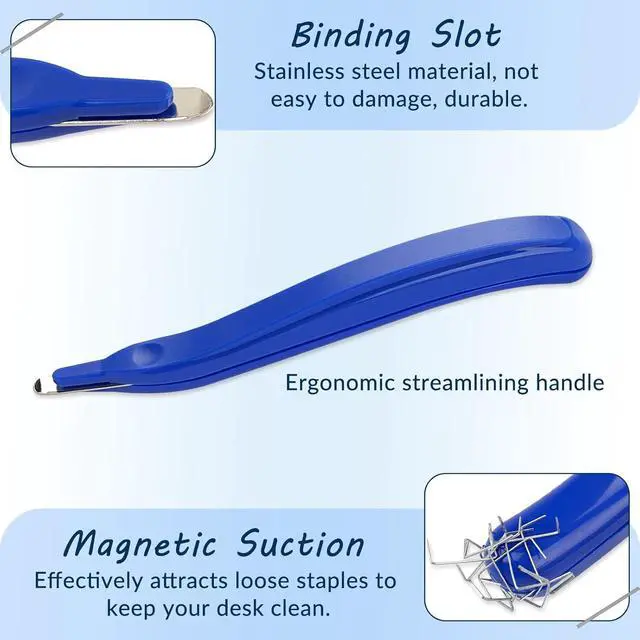 Alt view image 3 of 5 - Professional Magnetic Staple Puller Remover, Stapler Remover Tool Staple Remover Stick for Classroom, Office and Home, Blue