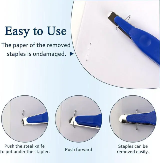 Alt view image 4 of 5 - Professional Magnetic Staple Puller Remover, Stapler Remover Tool Staple Remover Stick for Classroom, Office and Home, Blue