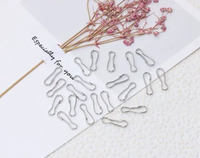 Alt view image 3 of 3 - Mini Skater Small 304 Stainless Steel Sping Hooks Rust-Proof Lanyard Snap Clip Hooks for ID Badge Holder Lanyards Key Chain DIY Crafts (50, 13mm/0.51Inch)