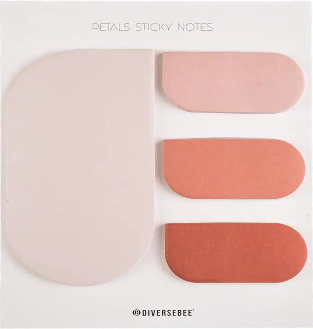 Main image of DiverseBee Pastel Sticky Notes Set, Cute Sticky Notes, Aesthetic Self-Stick Note Pads, Sticky Tabs, Page Flags, Planner Accessories, Journaling Office School Bible Study Supplies (Petals)