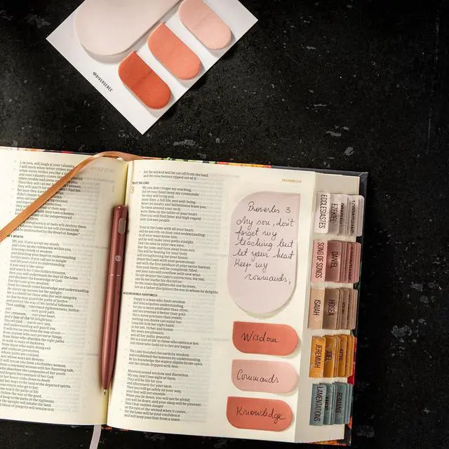 Alt view image 2 of 5 - DiverseBee Pastel Sticky Notes Set, Cute Sticky Notes, Aesthetic Self-Stick Note Pads, Sticky Tabs, Page Flags, Planner Accessories, Journaling Office School Bible Study Supplies (Petals)