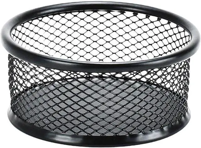 Main image of 1Pc Black Metal Paper Clip Holder Mesh Paperclip Bowl Binder Clip Dispenser Desk Bobby Pin Container Organizer for Home Office Classroom School,Paper Clip Holders,Desk Supplies Holders and Dispensers