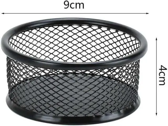 Alt view image 2 of 7 - 1Pc Black Metal Paper Clip Holder Mesh Paperclip Bowl Binder Clip Dispenser Desk Bobby Pin Container Organizer for Home Office Classroom School,Paper Clip Holders,Desk Supplies Holders and Dispensers