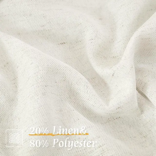 Alt view image 2 of 7 - LAMIT Short Linen Curtains 36 Inch Length for Kitchen Window Over Sink | Semi Sheer, Light Filtering, Privacy, Small Window Curtains, Cafe, Basement, Rod Pocket, 42 x 36 Inch, Natural, 2 Panels
