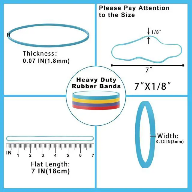 Alt view image 2 of 7 - Large Rubber Bands Heavy Duty, 7 Inch, 100Pcs, Long Rubber Band
