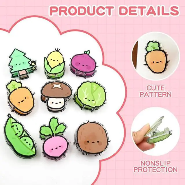 Alt view image 3 of 7 - 9PCS Cute Chip Clips, Fruit Shaped Bag Clips Kitchen Snack Bag Sealer | Airtight Seal, Food Storage, Funny Kitchen Clips for Bags, Snack Bag Clips
