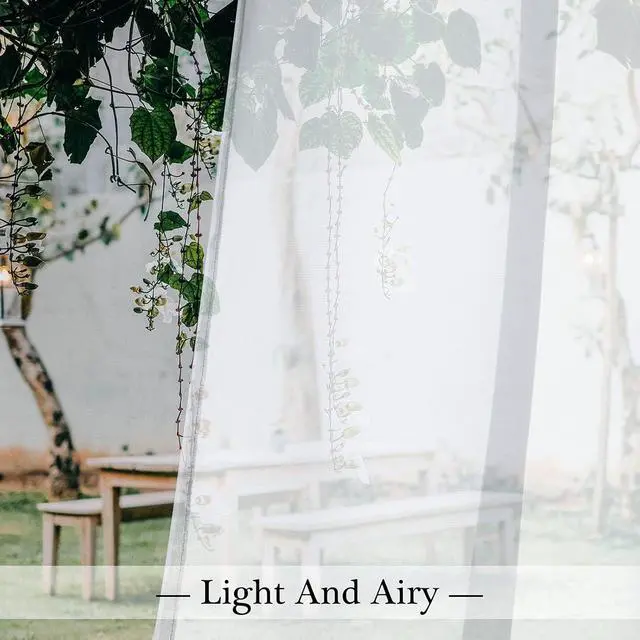 Alt view image 6 of 7 - MIULEE White Waterproof Outdoor Sheer Curtains for Patio 54W x 84L | Voile sheer fabric, 2 panels, waterproof, privacy protection, rod pocket hanging, suitable for porch, pergola, cabana, gazebo