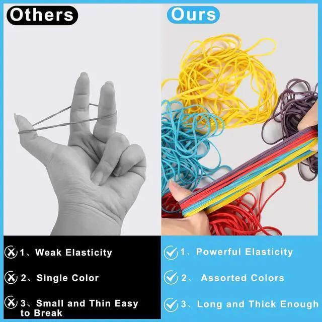 Alt view image 6 of 7 - Large Rubber Bands Heavy Duty, 7 Inch, 100Pcs, Long Rubber Band