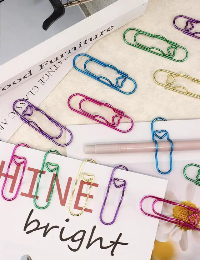 Alt view image 6 of 7 - 15 Pcs Colorful Metal Pen Clips, Pen Holder Clips for Notebook Journal and Book, Paper Clips Bookmarks for Students, Professionals, and Teachers (2.76 × 0.8 inch)