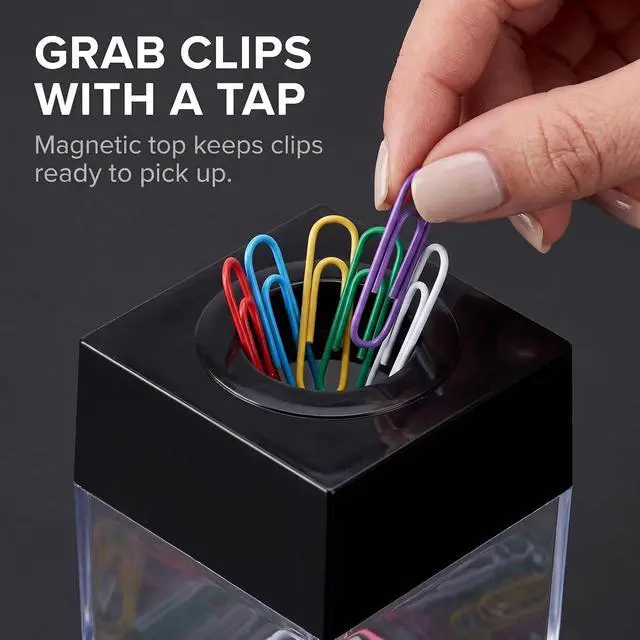 Alt view image 4 of 7 - Jowxsx Clear Paper Clip Dispenser Pushpin Storage For Case Thumbtack Dispenser Metal Pin Organizer Holder Box Paper Clip Dispenser Large For Desk Supplies Holders and Dispensers