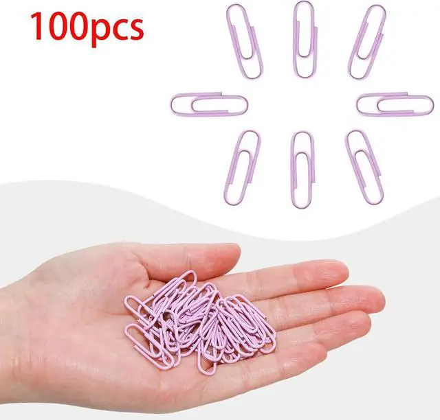 Alt view image 3 of 7 - 100 Pcs Purple Paper Clips, 1.1 Inch (28mm) Colorful Paperclips | Vinyl Coated, Colored Paper Clips, Rust Proof, for Office, School, DIY, Bookmarks and Document Organization