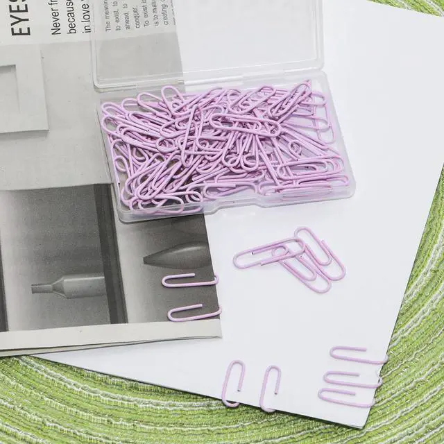 Alt view image 5 of 7 - 100 Pcs Purple Paper Clips, 1.1 Inch (28mm) Colorful Paperclips | Vinyl Coated, Colored Paper Clips, Rust Proof, for Office, School, DIY, Bookmarks and Document Organization