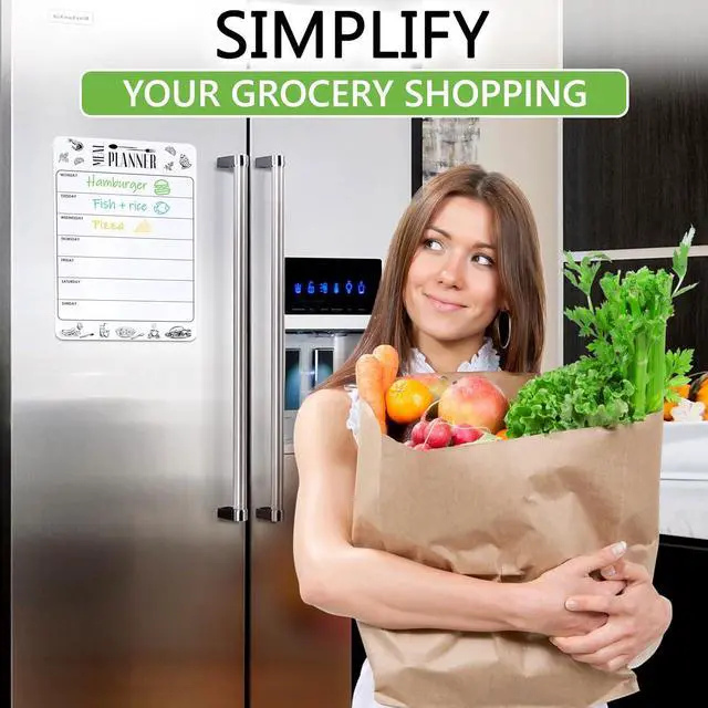 Alt view image 4 of 7 - Dry Erase Magnetic Meal Planner for Refrigerator A4 (8.5x12 inch) - Magnet Weekly Menu Board for Fridge - Magnetic Menu White Board - Fridge Meal Planner Magnet - Dinner Meal Planner Dry Erase Board