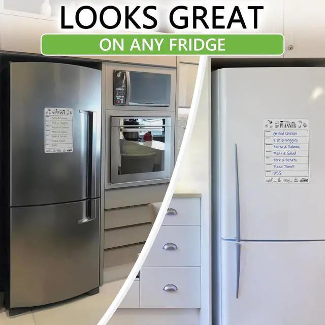 Alt view image 7 of 7 - Dry Erase Magnetic Meal Planner for Refrigerator A4 (8.5x12 inch) - Magnet Weekly Menu Board for Fridge - Magnetic Menu White Board - Fridge Meal Planner Magnet - Dinner Meal Planner Dry Erase Board