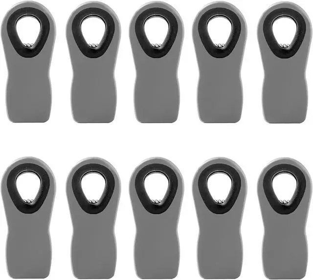 Main image of Chip Clips, Bag Clips, Magnetic Bread Food Package with Silicone Textured Mouth (10pcs Grey)