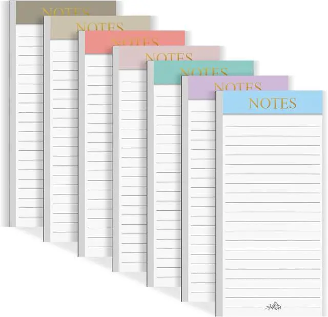 Main image of Utron 7 Pack Magnetic Notepads for Refrigerator, Morandi Color Magnetic Grocery List Pad for Fridge, Full Magnet Back Shopping Lists, 30 Sheets Per Note Pads