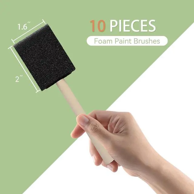 Alt view image 2 of 7 - 10 PCS Foam Paint Brushes, 1.6 Inch Sponge Brush for Painting, Staining, Varnish, Touch Up, DIY Craft Art Projects