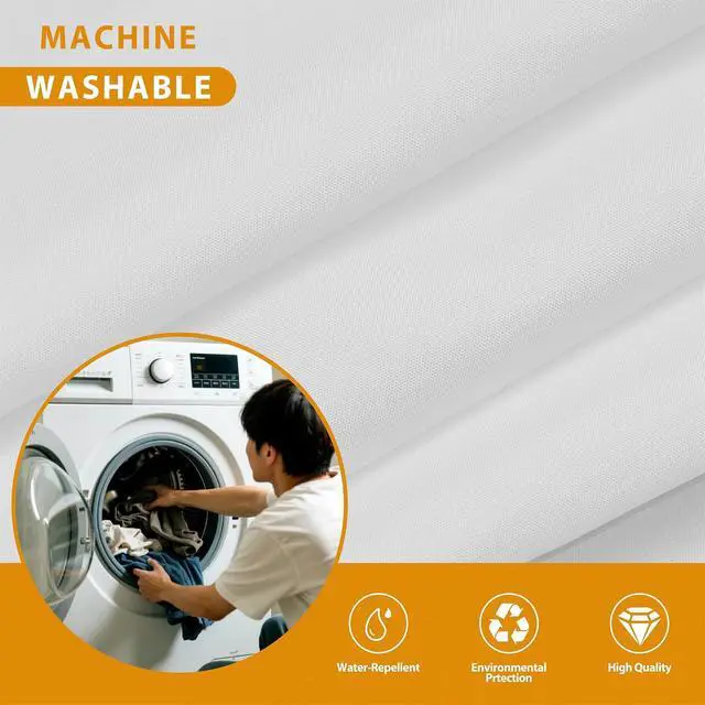 Alt view image 7 of 7 - Tititex Fabric Snap-in Replacement Shower Curtain Liner 68x49 Inch Waterproof Removable with Magnets (Fits 71x71 Inch Bath Curtain), White