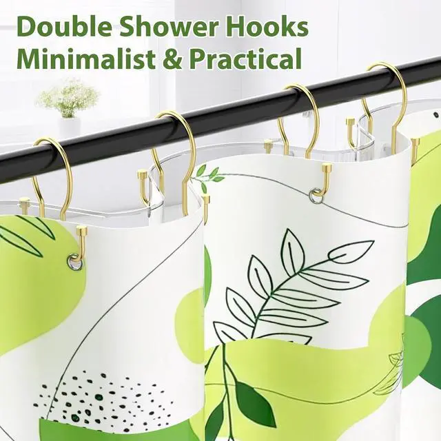 Alt view image 2 of 7 - Goowin Shower Curtain Hooks, Simple Shower Curtain Rings, Sturdy Shower Curtain Hangers, Double Hook Gold Shower Curtain Hooks, Smooth Gliding Metal Shower Hooks for Shower Curtain (Gold, 12 Pack)