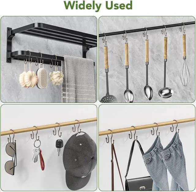 Alt view image 7 of 7 - Goowin Shower Curtain Hooks, Simple Shower Curtain Rings, Sturdy Shower Curtain Hangers, Double Hook Gold Shower Curtain Hooks, Smooth Gliding Metal Shower Hooks for Shower Curtain (Gold, 12 Pack)