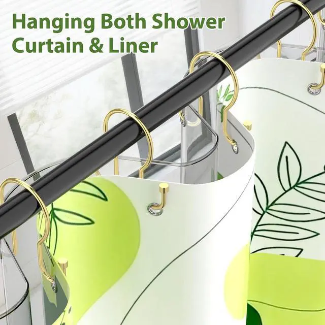 Alt view image 5 of 7 - Goowin Shower Curtain Hooks, Simple Shower Curtain Rings, Sturdy Shower Curtain Hangers, Double Hook Gold Shower Curtain Hooks, Smooth Gliding Metal Shower Hooks for Shower Curtain (Gold, 12 Pack)
