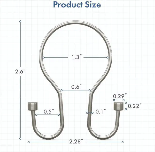 Alt view image 6 of 7 - Bathway Shower Curtain Hooks Nickel Shower Curtain Rings with Cylindrical Design, 12Pcs Metal Shower Curtain Hooks Rust Proof, Smooth Glide Double Shower Hooks Rings for Shower Curtain
