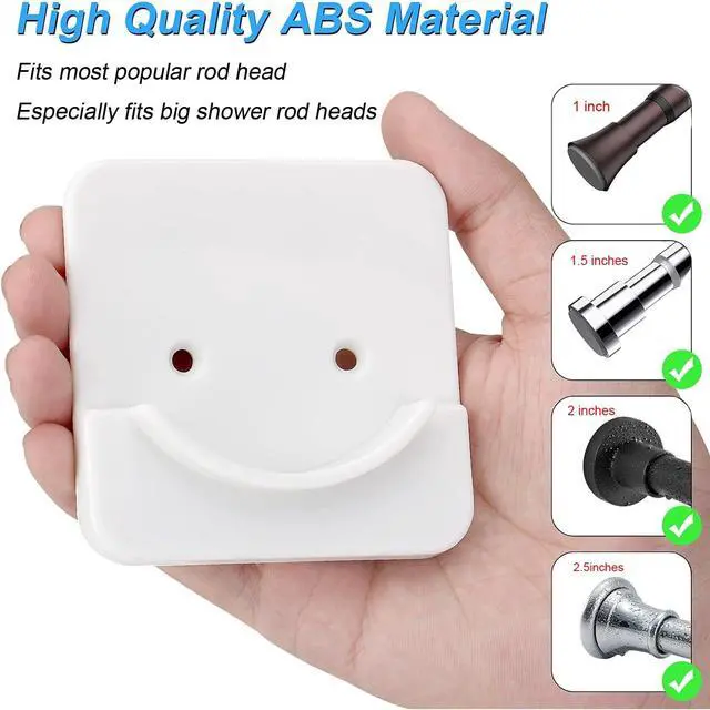 Alt view image 2 of 7 - ICERO Adhesive Shower Curtain Rod Holder | No Drilling, Sticking them up Or Easy places to drill for a fixture | Strong Hold | 2 Pack, Black (Rod Not Included)