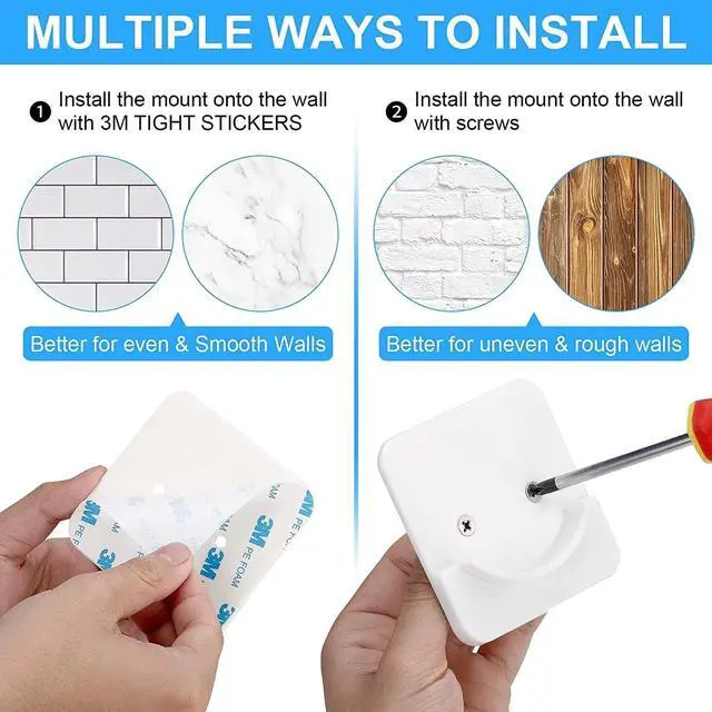 Alt view image 5 of 7 - ICERO Adhesive Shower Curtain Rod Holder | No Drilling, Sticking them up Or Easy places to drill for a fixture | Strong Hold | 2 Pack, Black (Rod Not Included)