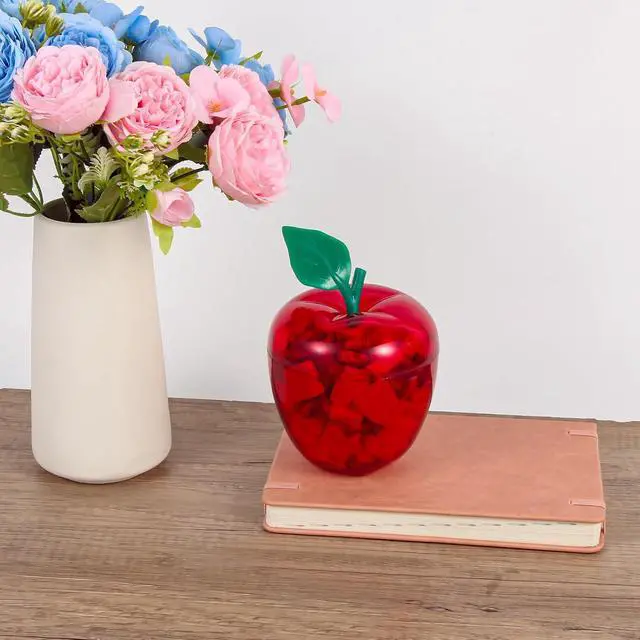 Alt view image 5 of 7 - Large Red Apple Container Jar,Apple Shaped Candy Jar Back To School Teacher Appreciation Gift,Funny Gifts Christmas Gifts,Birthday Day,Holiday,Plastic Apple Decor Classroom Wedding
