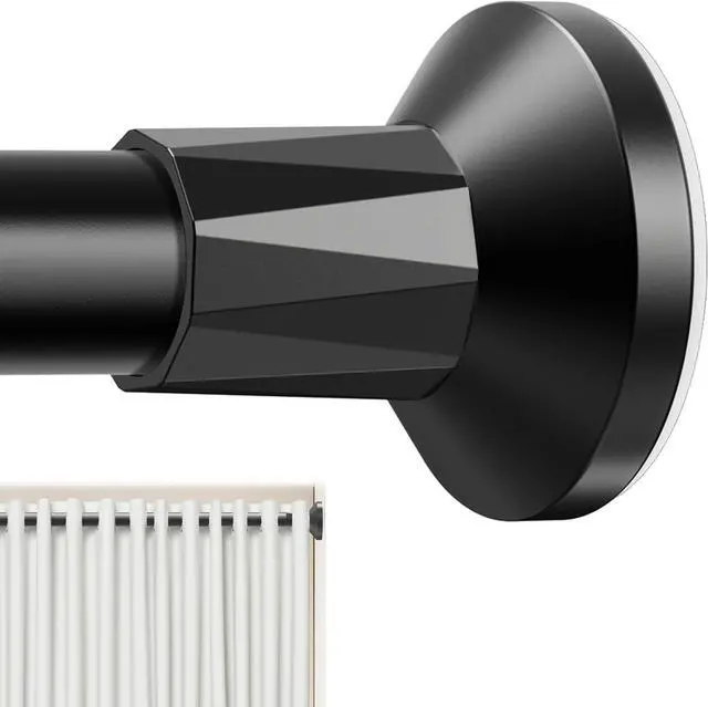 Main image of TasticTotes Shower Curtain Rod, 1" Adjustable Tension Curtain Rod, Black | 30-64 inch No Drill Installation Shower Rod for Bathroom, Stainless Steel Rod, Anti-slip, Easy to Use