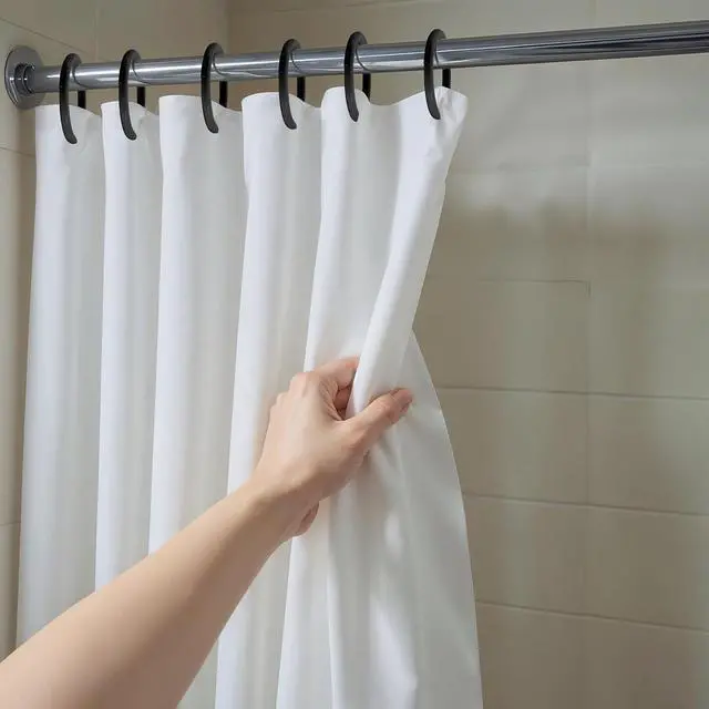 Alt view image 6 of 7 - Mabor 12 Pack Shower Curtain Rings, Plastic Easy Snap Hooks for Bathroom, Black PE Shower Rod Hangers with Smooth Slide Design