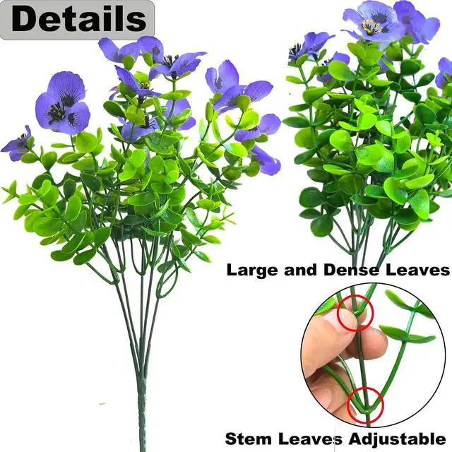 Alt view image 3 of 7 - Artificial Flowers for Outdoors Faux Plants, 14 pcs Realistic Fake Pansies Faux Silk Flowers Artificial Plants Outdoor UV Resistant for Porch Garden Patio Window Box Decor