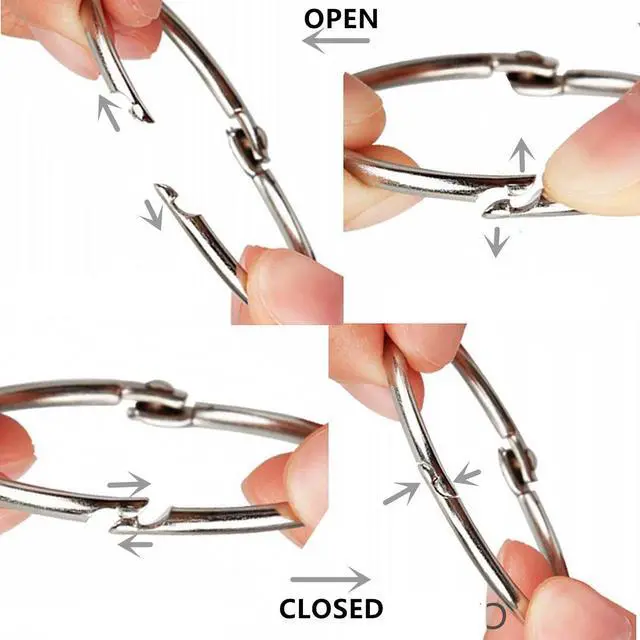 Alt view image 4 of 5 - Silver Shower Curtain Rings Metal Round Hooks Ring (15 Pieces) 2-3/4 inch Diameter Nickel Plated Rustproof for Bathroom Shower Rod