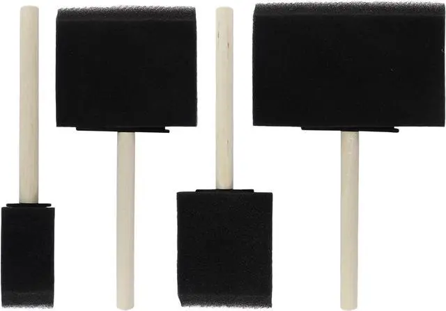 Main image of Biaungdo 4 Pcs 4 Sizes Foam Paint Brushes, Foam Sponge Brush | Sponge Paint Brushes, Wood Handle, For Varnishes, For Staining, DIY Crafting(1 inch, 2 inch, 3 inch, 4 inch)