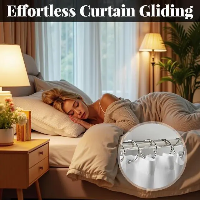 Alt view image 7 of 7 - 1.2 Inch Widen Curtain Rod Tape, Adhesive Glide Tape for Curtain Rods, Adhesive Curtains Tapes Clear Smooth and Silent Hard Surface Drapery Ring Tapes for Easy Slide Shower Curtains Rings, 10ft Long