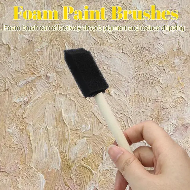 Alt view image 5 of 7 - Biaungdo 4 Pcs 4 Sizes Foam Paint Brushes, Foam Sponge Brush | Sponge Paint Brushes, Wood Handle, For Varnishes, For Staining, DIY Crafting(1 inch, 2 inch, 3 inch, 4 inch)