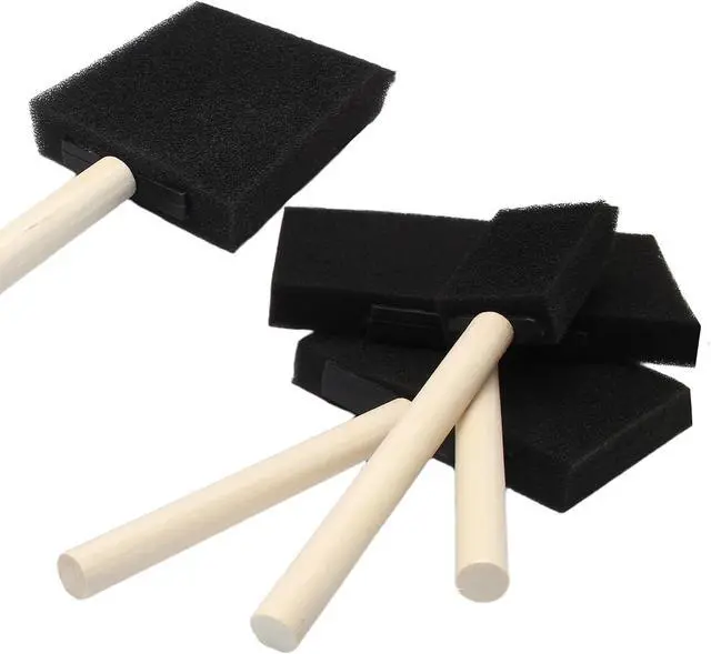 Alt view image 7 of 7 - Biaungdo 4 Pcs 4 Sizes Foam Paint Brushes, Foam Sponge Brush | Sponge Paint Brushes, Wood Handle, For Varnishes, For Staining, DIY Crafting(1 inch, 2 inch, 3 inch, 4 inch)
