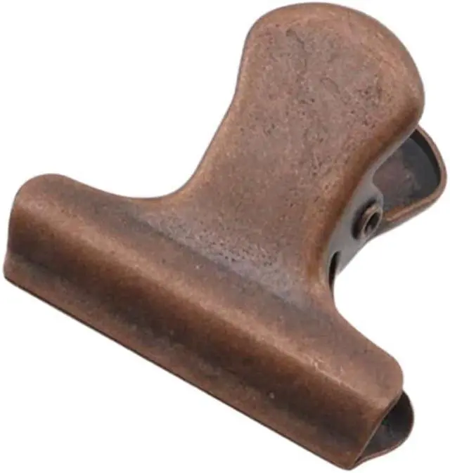 Alt view image 4 of 6 - 10pcs Small Chip Clip 1 Inch Metal Food Bag Clips Binder Clips Hinge Clip Paper Clamps Heavy Duty for Kitchen Food Packages and Office(Red Bronze)