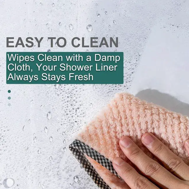 Alt view image 6 of 7 - AmazerBath Clear Shower Curtain Liner, Plastic Shower Curtain Liner, Lightweight Shower Liner PEVA, Waterproof Bathroom Shower Curtains with 3 Magnets and 12 Rustproof Grommets, 72x72 Inches