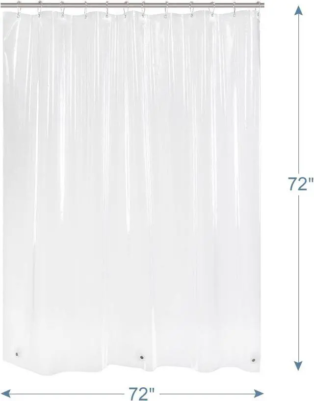 Alt view image 7 of 7 - AmazerBath Clear Shower Curtain Liner, Plastic Shower Curtain Liner, Lightweight Shower Liner PEVA, Waterproof Bathroom Shower Curtains with 3 Magnets and 12 Rustproof Grommets, 72x72 Inches