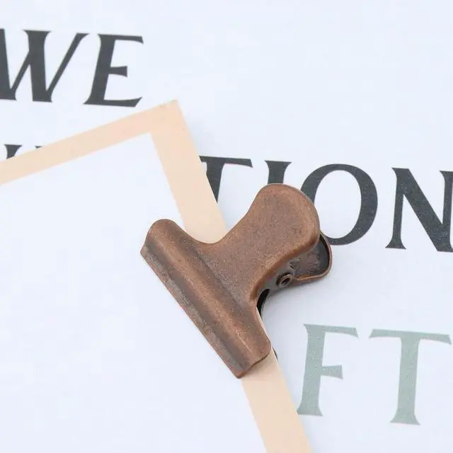 Alt view image 6 of 6 - 10pcs Small Chip Clip 1 Inch Metal Food Bag Clips Binder Clips Hinge Clip Paper Clamps Heavy Duty for Kitchen Food Packages and Office(Red Bronze)