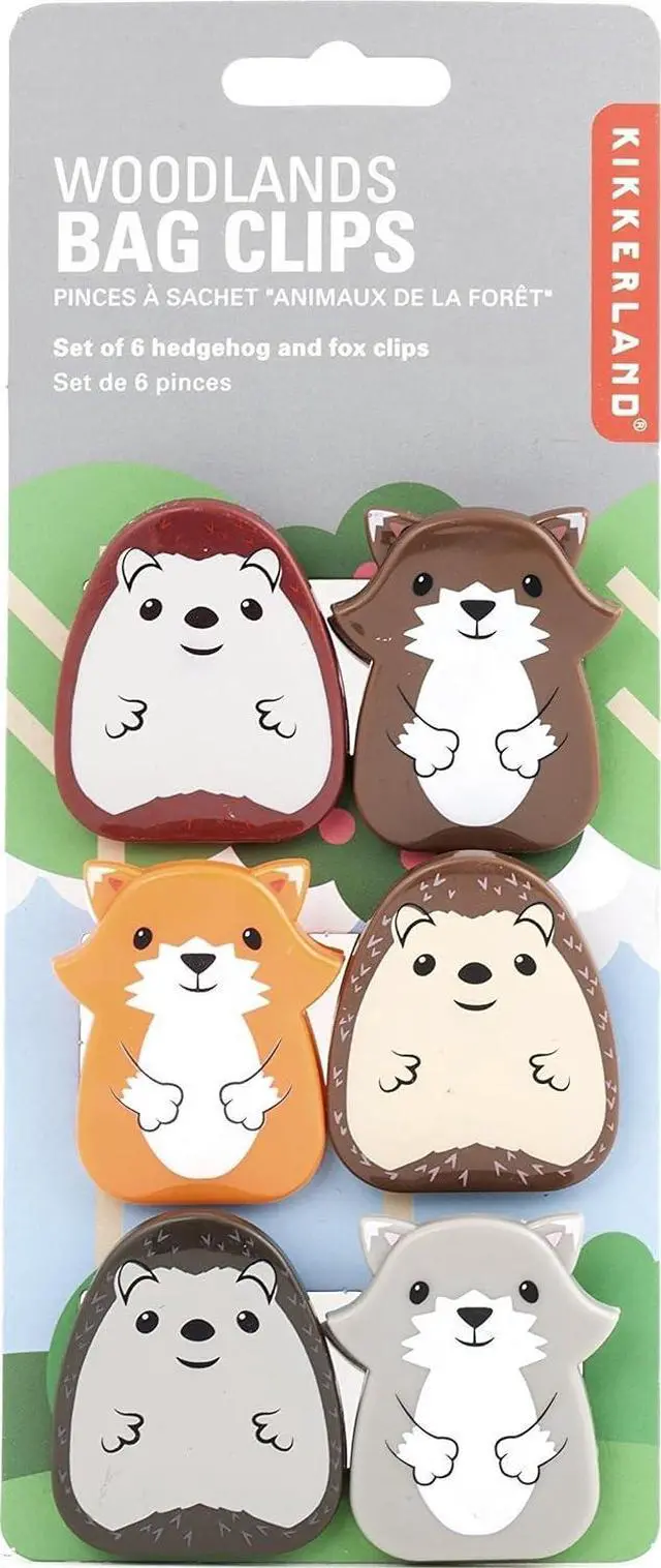 Main image of Kikkerland Woodlands Bag Clip, Set of 6
