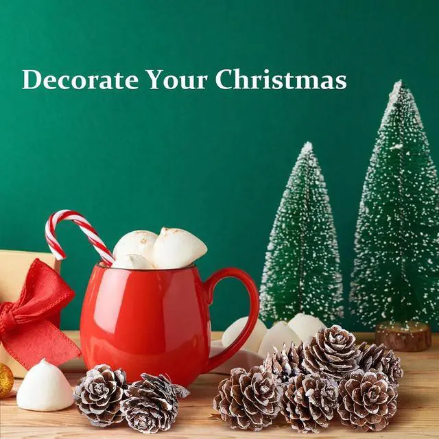 Alt view image 7 of 7 - 150 Pcs Christmas Natural Mini Pine Cones - Small Xmas Snow Pinecones Decor | 1" Thanksgiving Mini Snow Pinecones Ornaments for DIY Crafts Vase Fillers Fall Winter Home Xmas Tree Decor