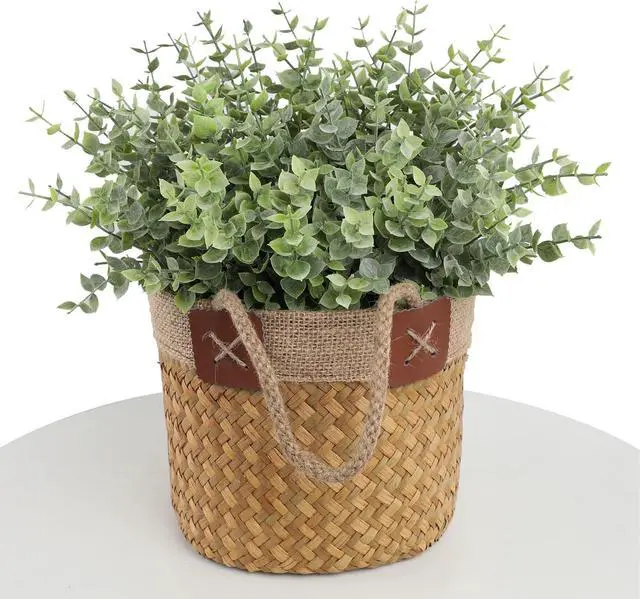 Alt view image 5 of 5 - Artificial Eucalyptus Stem, Green Leaves Plants for Decoration | 12 Pack Green Faux Plant Branch, 12 inch Single Spray Fake Plants for Garden Office Patio Wedding Farmhouse Indoor Decoration