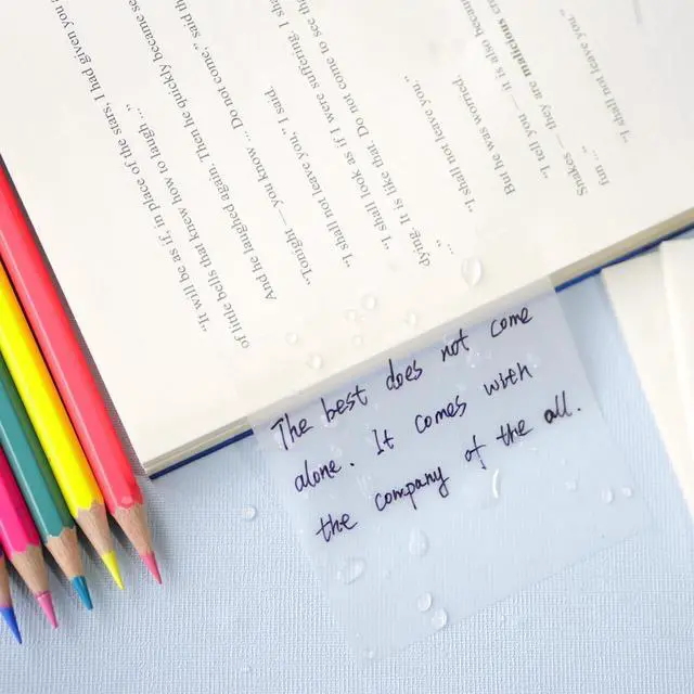 Alt view image 3 of 6 - Transparent Sticky Notes - 3x3 inch Clear Sticky Notes Waterproof Self-Adhesive Translucent Sticky Note Pads for Books Annotation, See Through Sticky Note (200 Sheets)