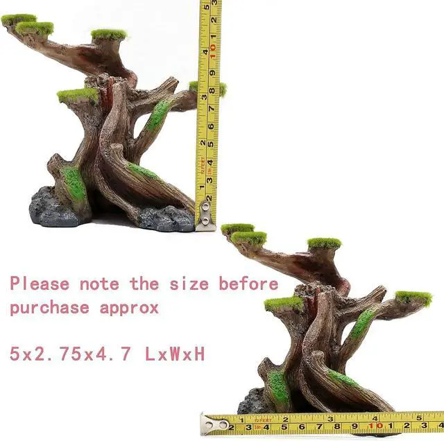Alt view image 2 of 7 - relaqcc Reptile Decor Aquarium Decorations Artificial Moss Resin Fish Tank Rocks Simulation Hollow Tree Leopard Gecko Trunk Accessories Aquarium View(Small)