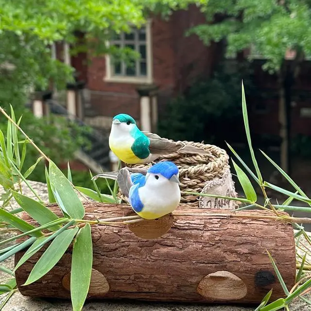 Alt view image 5 of 7 - 12pcs Artificial Birds Clip on Birds for Crafts Decorative Christmas Tree Ornaments Yard Patio Wreath Designs Flower Floral Arrangements Garden Home Decor (Clip Birds)